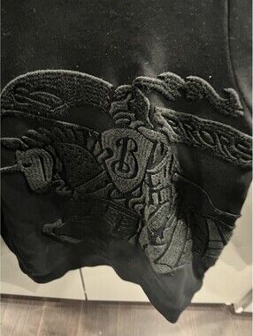 Burberry Black Embroidered Crest Sweatshirt Size M